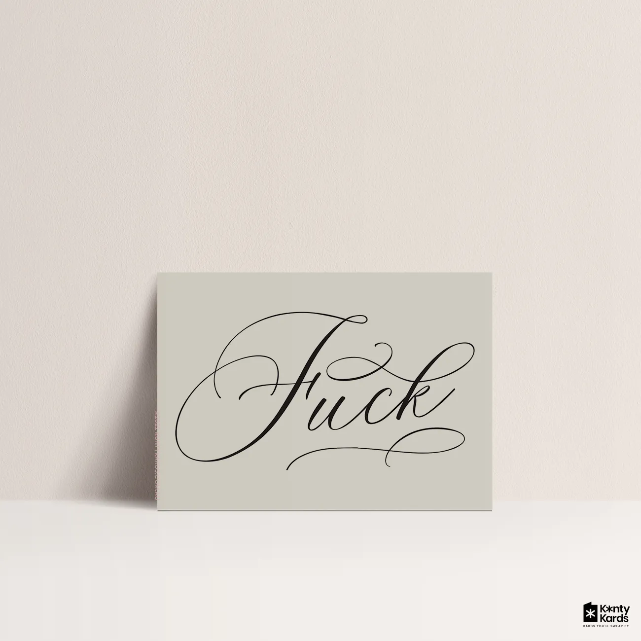 Just the word fuck on a greeting card - Kunty Kards, Perth WA