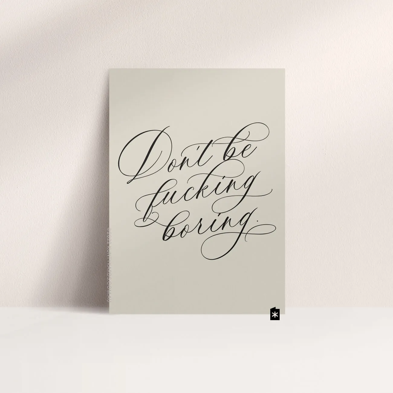 Don't be fucking boring greeting card, Perth WA