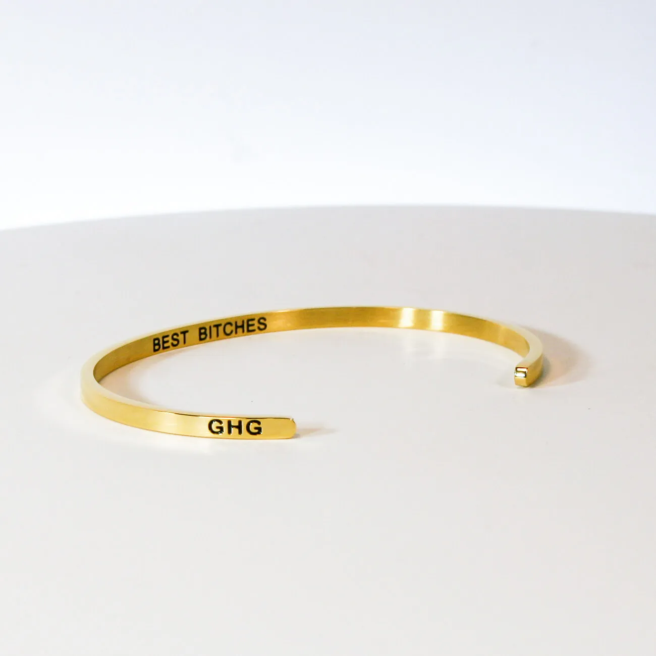 BEST BITCHES BANGLE YELLOW GOLD - SWEARY JEWELLERY - GLASS HOUSE GOODS PERTH WA